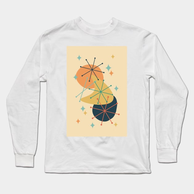 Atomic Age Mid Century Composition II Long Sleeve T-Shirt by tramasdesign